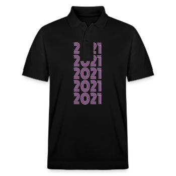 Celebrations 2021 - Stanley/Stella Unisex Organic Polo Shirt PREPSTER - black - Front - Roxy (174cm) & Andy (188cm)