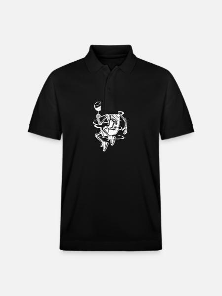 Halloween skeletons playing basketball - Stanley/Stella Unisex Organic Polo Shirt PREPSTER - black