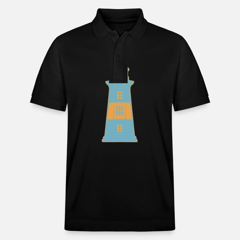 Phare sur la côte maritime - Polo PREPSTER bio Stanley/Stella Unisexe - noir