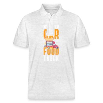 Truck Streetfood Imbiss Imbisswagen - Stanley/Stella Unisex Bio-Poloshirt PREPSTER - Weiß meliert - Vorne - Roxy (174cm) & Andy (188cm)