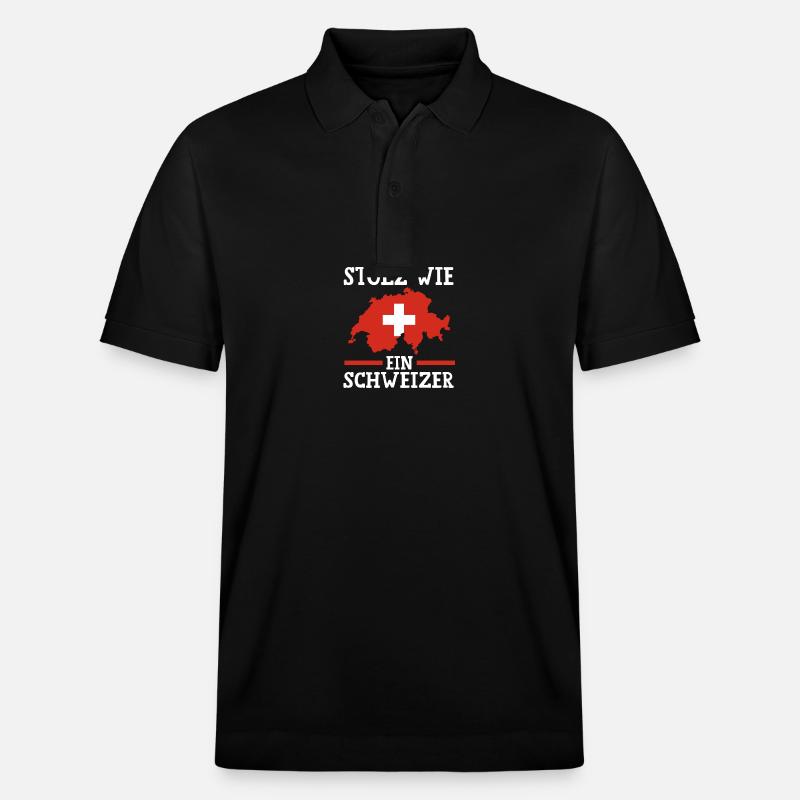 Schweizer Schweiz - Stanley/Stella Unisex Bio-Poloshirt PREPSTER - Schwarz