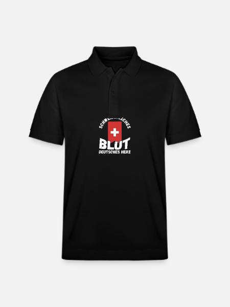 Schweizer Schweiz - Stanley/Stella Unisex Bio-Poloshirt PREPSTER - Schwarz
