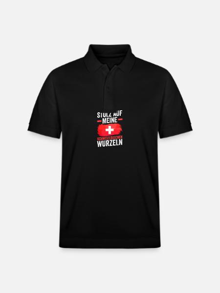 Schweizer Schweiz - Stanley/Stella Unisex Bio-Poloshirt PREPSTER - Schwarz