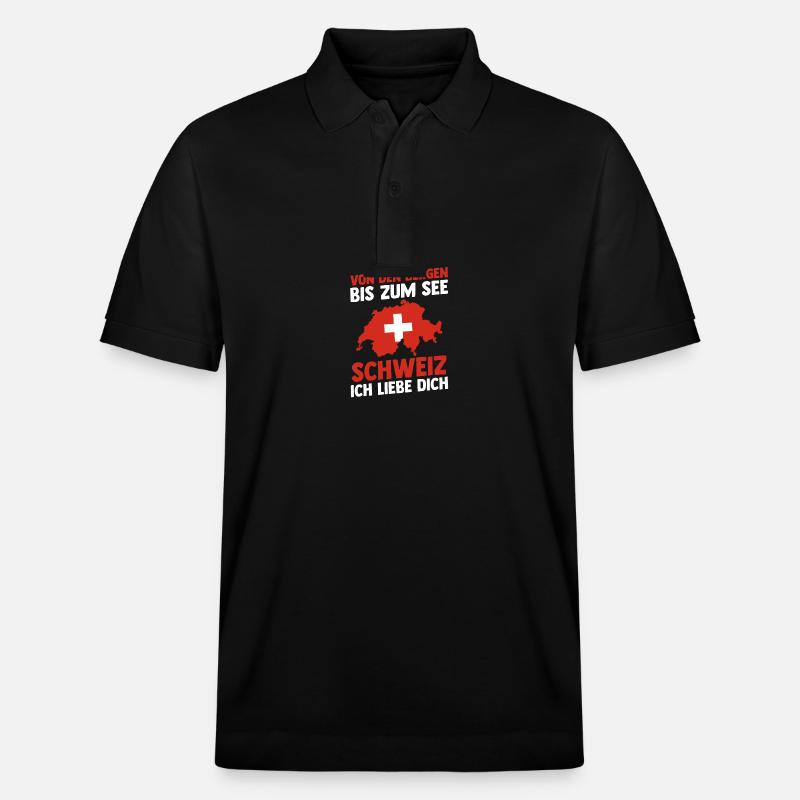 Schweizer Schweiz - Stanley/Stella Unisex Bio-Poloshirt PREPSTER - Schwarz