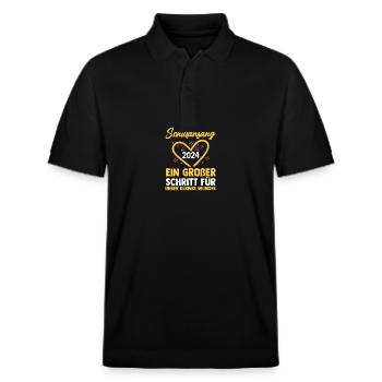 Eltern Schulkind Grundschule Erste Klasse Einschul - Stanley/Stella Unisex Bio-Poloshirt PREPSTER - Schwarz - Vorne - Roxy (174cm) & Andy (188cm)