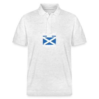 Schotten Schottisch Schottland - Stanley/Stella Unisex Bio-Poloshirt PREPSTER - Weiß meliert - Vorne - Roxy (174cm) & Andy (188cm)