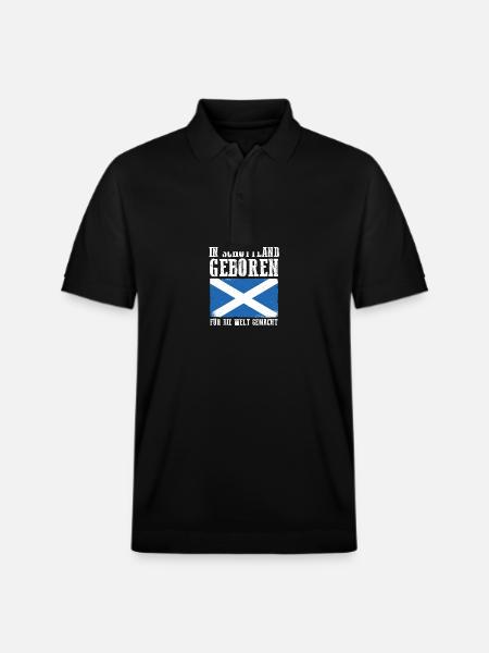 Scots Scottish Scotland - Stanley/Stella Unisex Organic Polo Shirt PREPSTER - black
