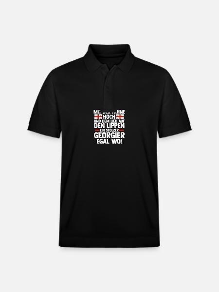 Georgian Georgia - Stanley/Stella Unisex Organic Polo Shirt PREPSTER - black