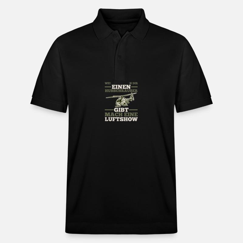 Pilot Helikopter Hubschrauber - Stanley/Stella Unisex Bio-Poloshirt PREPSTER - Schwarz