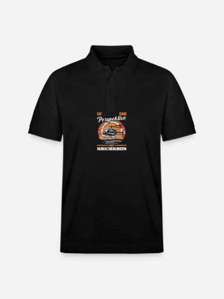 Pilot Helicopter Helicopter - Stanley/Stella Unisex Organic Polo Shirt PREPSTER - black