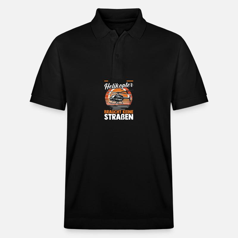Pilot Hubschrauber Helikopter - Stanley/Stella Unisex Bio-Poloshirt PREPSTER - Schwarz