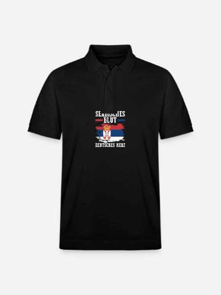 Serbian Serbian Germany Serbia - Stanley/Stella Unisex Organic Polo Shirt PREPSTER - black