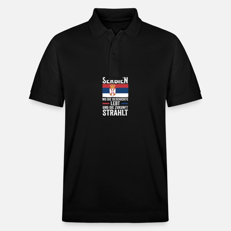 Serben Serbisch Serbien - Stanley/Stella Unisex Bio-Poloshirt PREPSTER - Schwarz