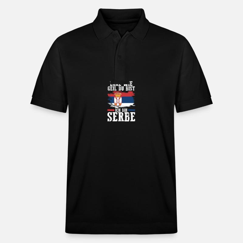 Serben Serbisch Serbien - Stanley/Stella Unisex Bio-Poloshirt PREPSTER - Schwarz
