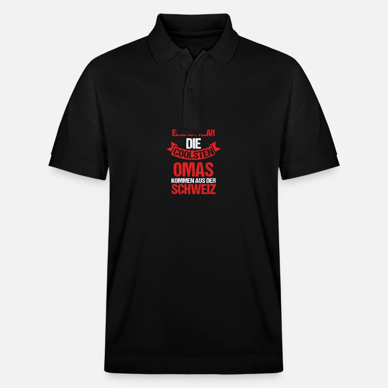 Schweizer Oma Großmutter Schweiz - Stanley/Stella Unisex Bio-Poloshirt PREPSTER - Schwarz