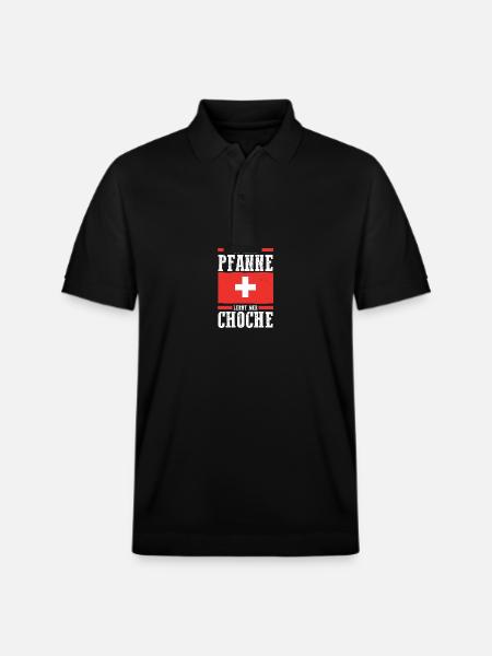 Schweizer Schweiz - Stanley/Stella Unisex Bio-Poloshirt PREPSTER - Schwarz