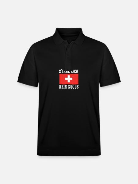 Swiss Switzerland - Stanley/Stella Unisex Organic Polo Shirt PREPSTER - black