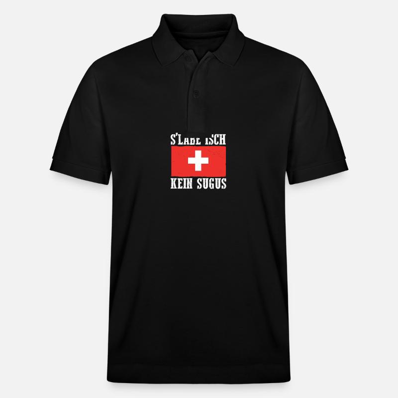 Schweizer Schweiz - Stanley/Stella Unisex Bio-Poloshirt PREPSTER - Schwarz