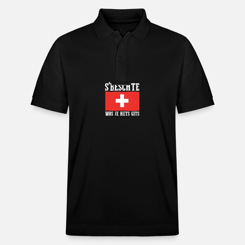 Schweizer Schweiz - Stanley/Stella Unisex Bio-Poloshirt PREPSTER - Schwarz
