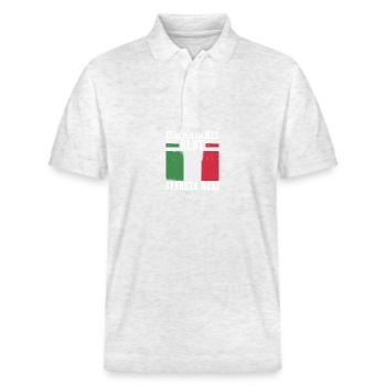 Italiens Italie - Polo PREPSTER bio Stanley/Stella Unisexe - blanc chiné - Devant - Roxy (174cm) & Andy (188cm)