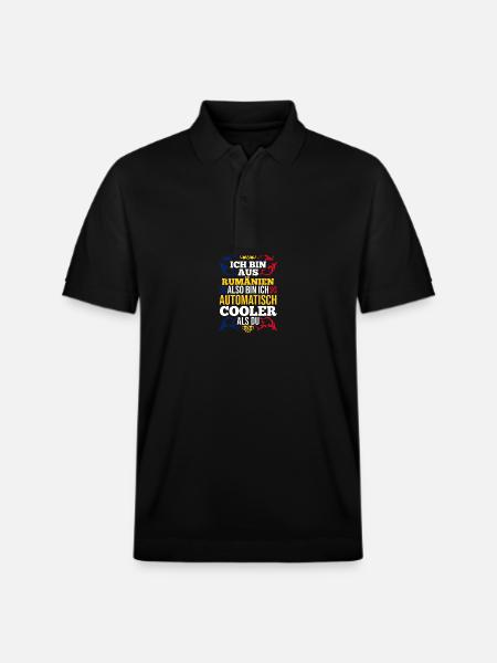 Romanian Romania Romania - Stanley/Stella Unisex Organic Polo Shirt PREPSTER - black