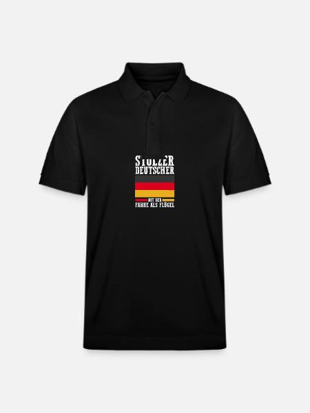 German German Germany - Stanley/Stella Unisex Organic Polo Shirt PREPSTER - black