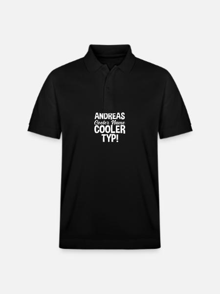 Vorname Andreas - Stanley/Stella Unisex Bio-Poloshirt PREPSTER - Schwarz