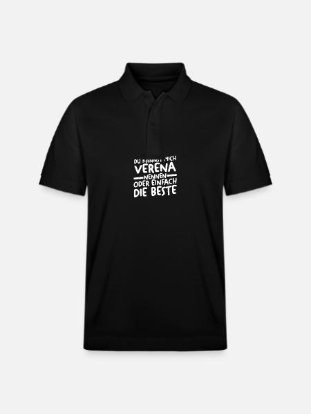 First name Verena - Stanley/Stella Unisex Organic Polo Shirt PREPSTER - black