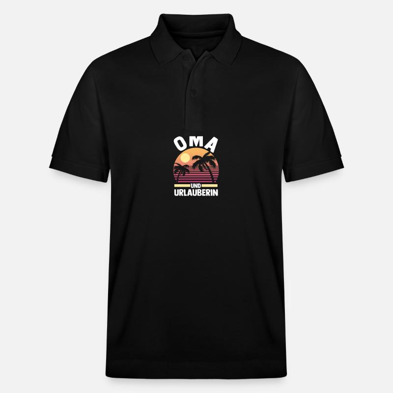 Vacancier Grand-mère Mamie - Polo PREPSTER bio Stanley/Stella Unisexe - noir