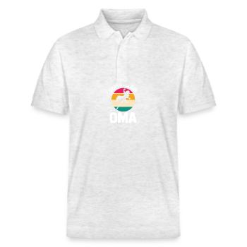 Großmutter Oma - Stanley/Stella Unisex Bio-Poloshirt PREPSTER - Weiß meliert - Vorne - Roxy (174cm) & Andy (188cm)