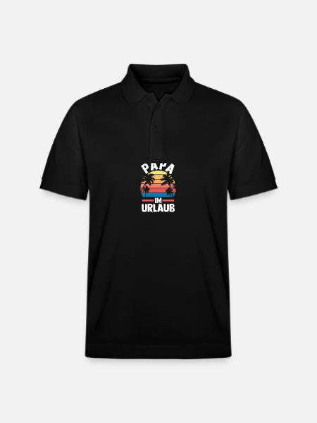 Vacation Vacationer Father Dad - Stanley/Stella Unisex Organic Polo Shirt PREPSTER - black