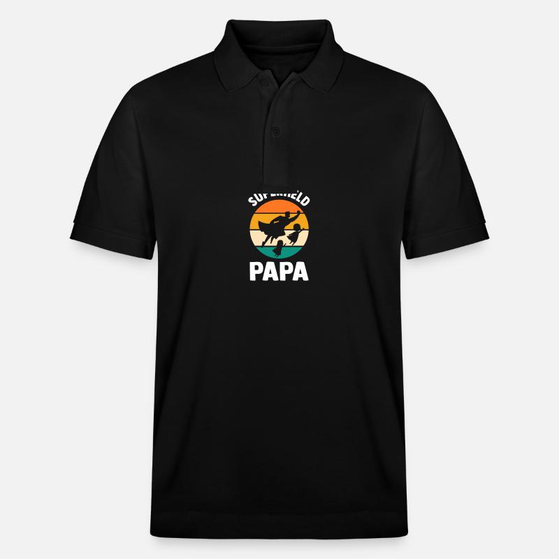 Père Papa Super-héros - Polo PREPSTER bio Stanley/Stella Unisexe - noir