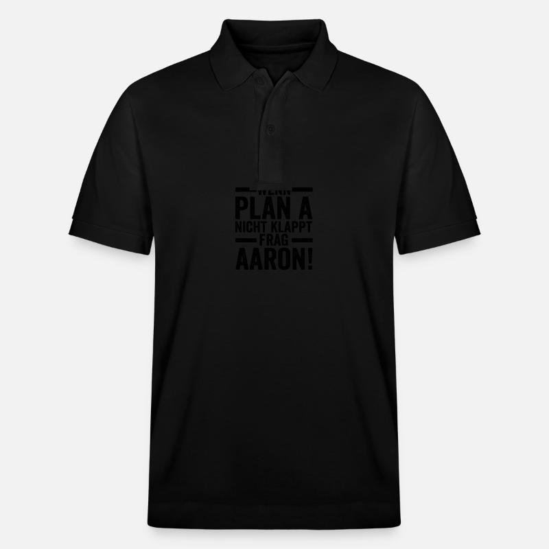 Prénom Aaron - Polo PREPSTER bio Stanley/Stella Unisexe - noir