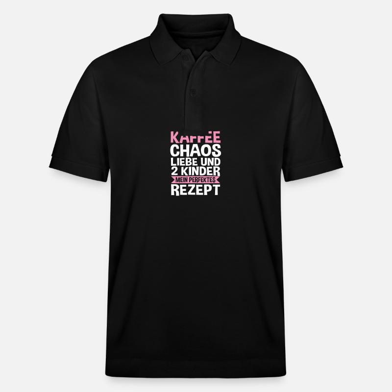 Mama Von 2 Kindern - Stanley/Stella Unisex Bio-Poloshirt PREPSTER - Schwarz
