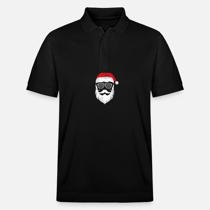 Weihnachtsmann Gesicht Mit Brille - Stanley/Stella Unisex Bio-Poloshirt PREPSTER - Schwarz