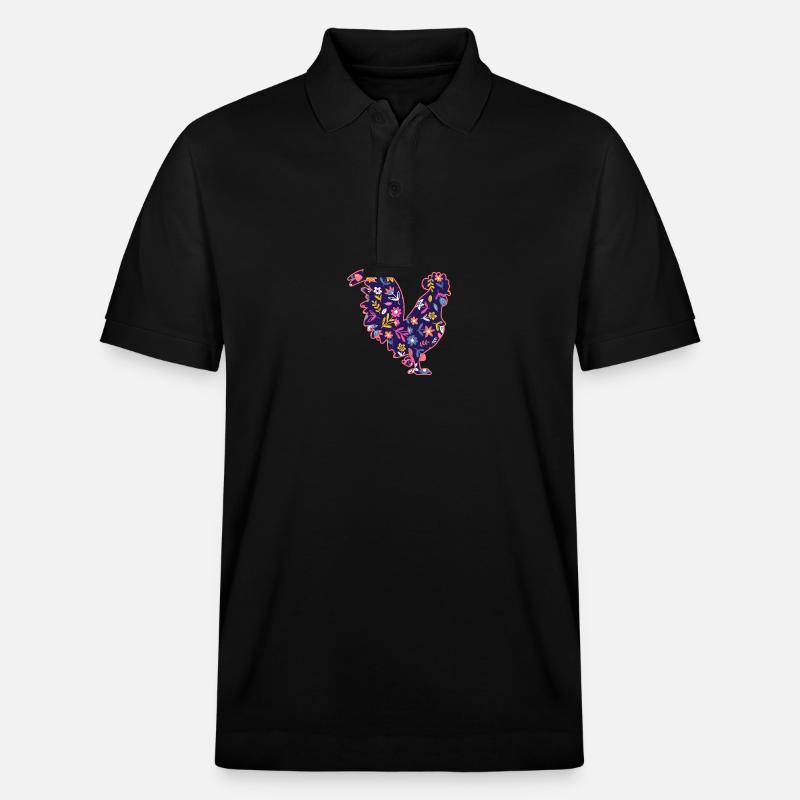Hühner Hahn - Stanley/Stella Unisex Bio-Poloshirt PREPSTER - Schwarz