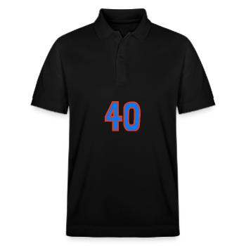 40. 40 YEARS. 40th ANNIVERSARY. 40TH ANNIVERSARY. - Stanley/Stella Unisex Organic Polo Shirt PREPSTER - black - Front - Roxy (174cm) & Andy (188cm)