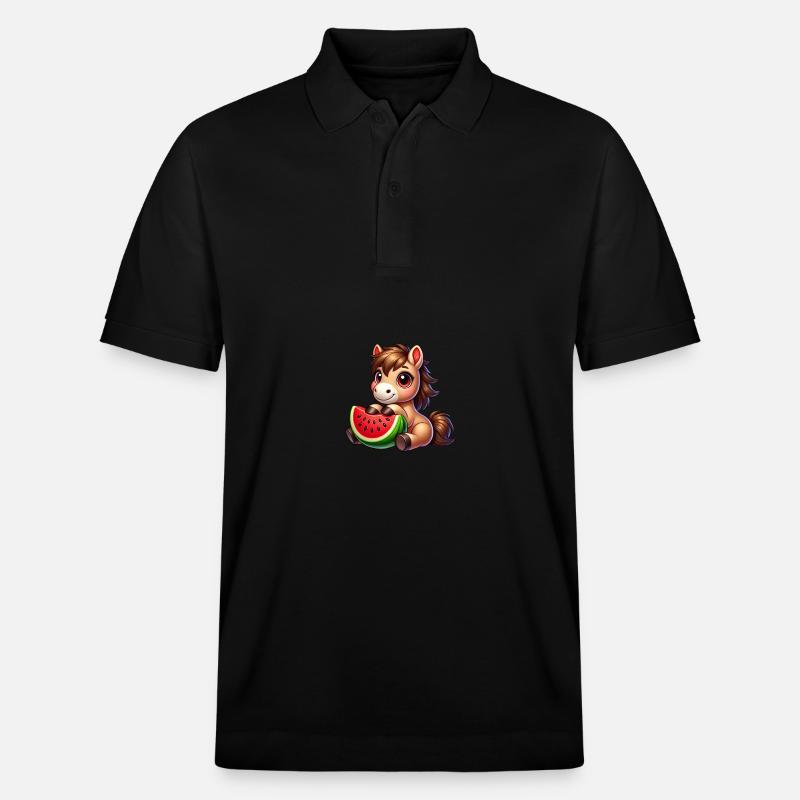 Fruité Cheval d’été Pastèque - Polo PREPSTER bio Stanley/Stella Unisexe - noir