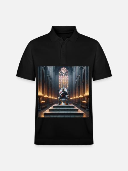 Fart Souls - Hollow Knight on Porcelain Throne #01 - Stanley/Stella Unisex Organic Polo Shirt PREPSTER - black