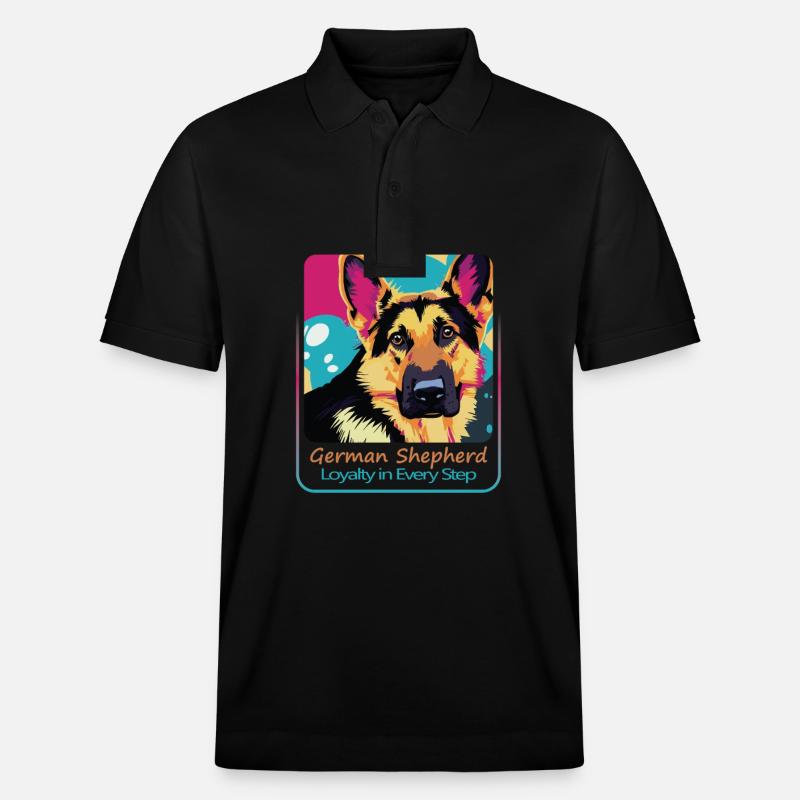 Treuer Deutscher Schäferhund - Stanley/Stella Unisex Bio-Poloshirt PREPSTER - Schwarz