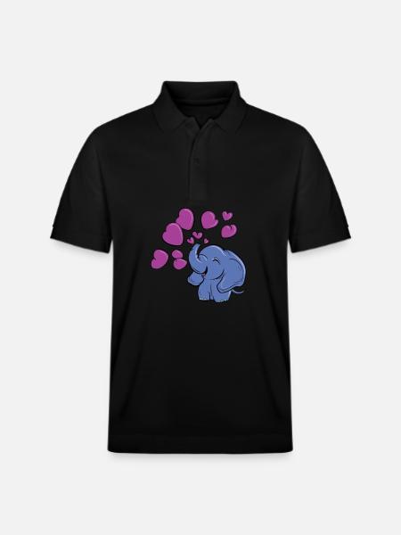 Loving Elephant - Stanley/Stella Unisex Organic Polo Shirt PREPSTER - black