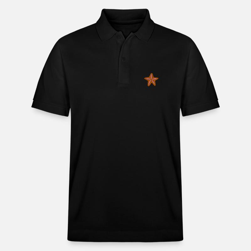 Seestern bestickt - Stanley/Stella Unisex Bio-Poloshirt PREPSTER - Schwarz