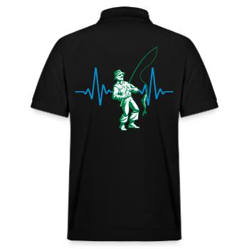 Heartbeat Pêche à la ligne | Couleurs changeantes - Polo PREPSTER bio Stanley/Stella Unisexe - noir - Dos - Andy (188cm)
