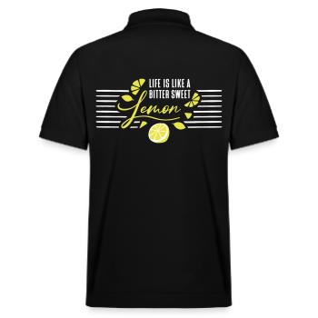 La vie est comme un Lemon Spruch doux-amer - Polo PREPSTER bio Stanley/Stella Unisexe - noir - Dos - Andy (188cm)