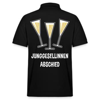 Junggesellinnenabschied Sektgläser Trichter Zu 3C - Stanley/Stella Unisex Bio-Poloshirt PREPSTER - Schwarz - Hinten - Andy (188cm)