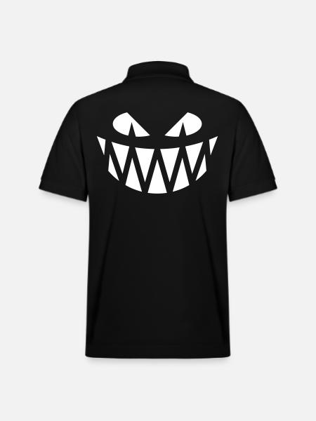 Halloween Fright (Smile / Teeth / White) - Stanley/Stella Unisex Organic Polo Shirt PREPSTER - black