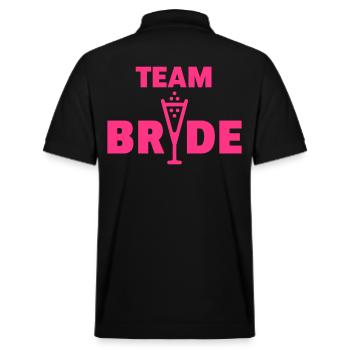 Vin mousseux Team Bride (Mariée / Enterrement de vie de garçon / Enterrement de vie de garçon / Rose) - Polo PREPSTER bio Stanley/Stella Unisexe - noir - Dos - Andy (188cm)