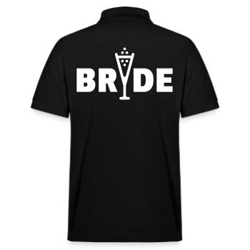 Bride Bubbly (Hen Night Bachelorette Party White) - Stanley/Stella Unisex Organic Polo Shirt PREPSTER - black - Back - Andy (188cm)
