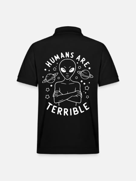 Humans are terrible - Stanley/Stella Unisex Organic Polo Shirt PREPSTER - black