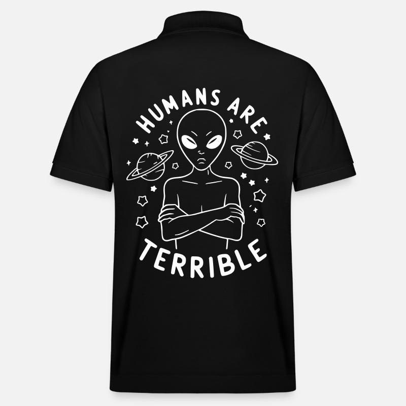 Humans are terrible - Stanley/Stella Unisex Bio-Poloshirt PREPSTER - Schwarz